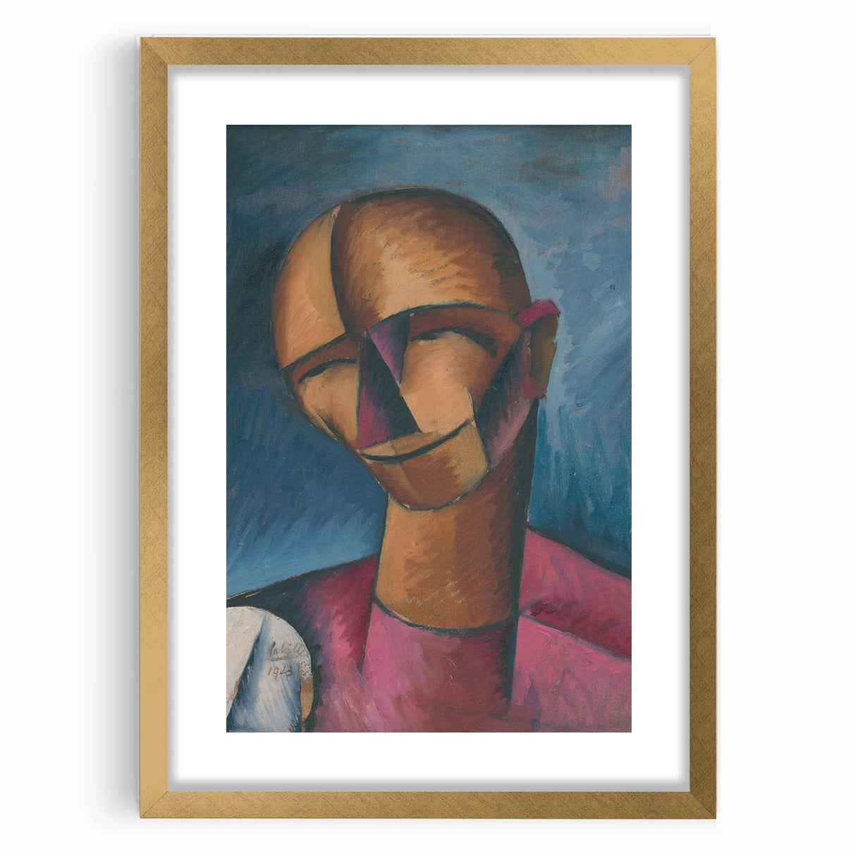 Expressive Cubist Portrait - Picasso-Inspired Geometric Wall Art Print