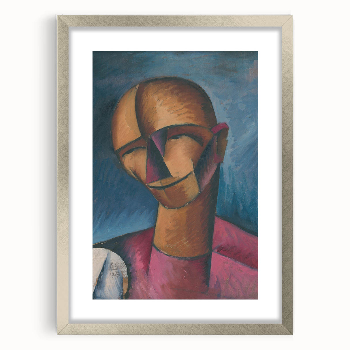 Expressive Cubist Portrait - Picasso-Inspired Geometric Wall Art Print