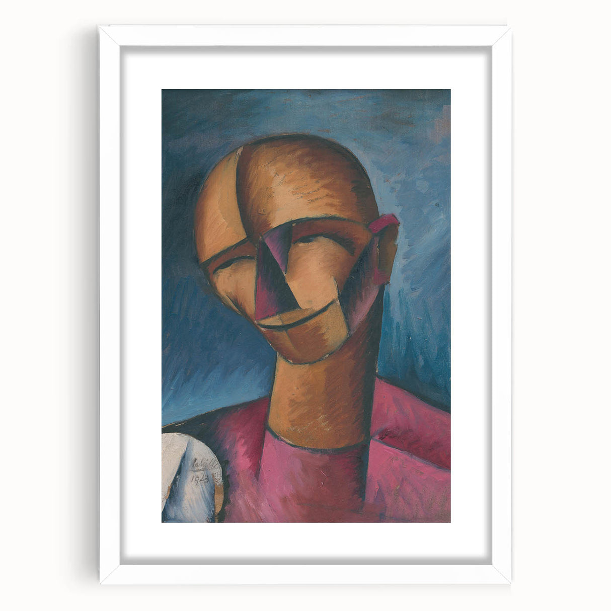 Expressive Cubist Portrait - Picasso-Inspired Geometric Wall Art Print