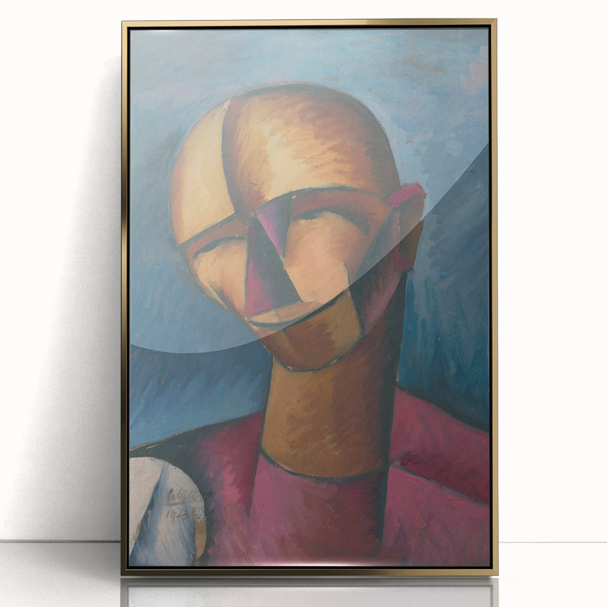 Expressive Cubist Portrait - Picasso-Inspired Geometric Wall Art Print