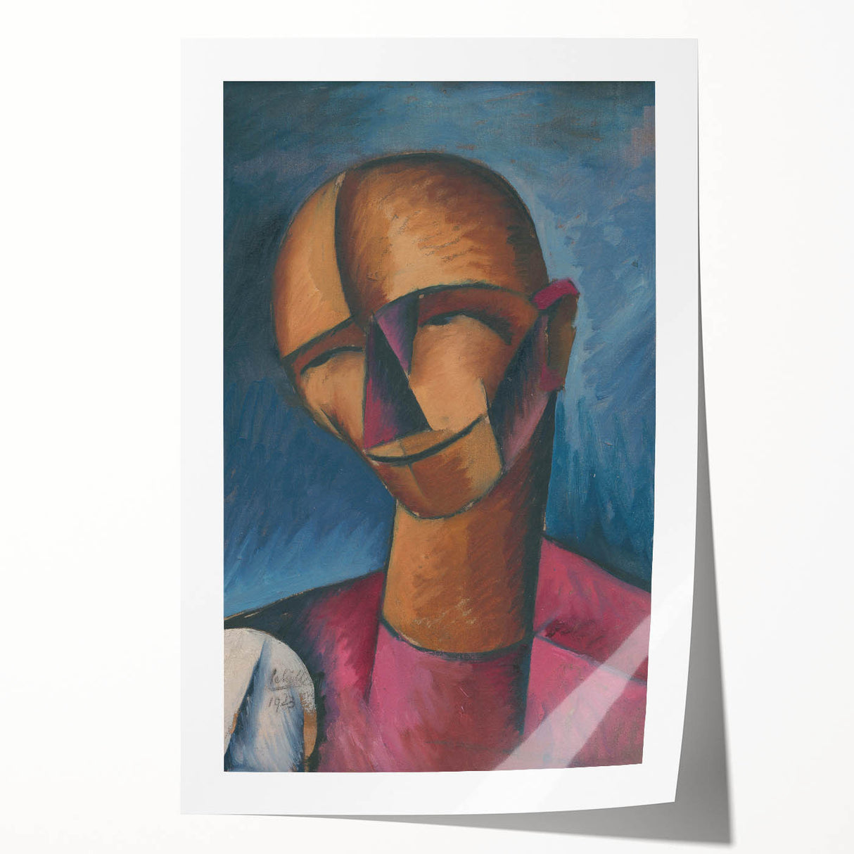 Expressive Cubist Portrait - Picasso-Inspired Geometric Wall Art Print