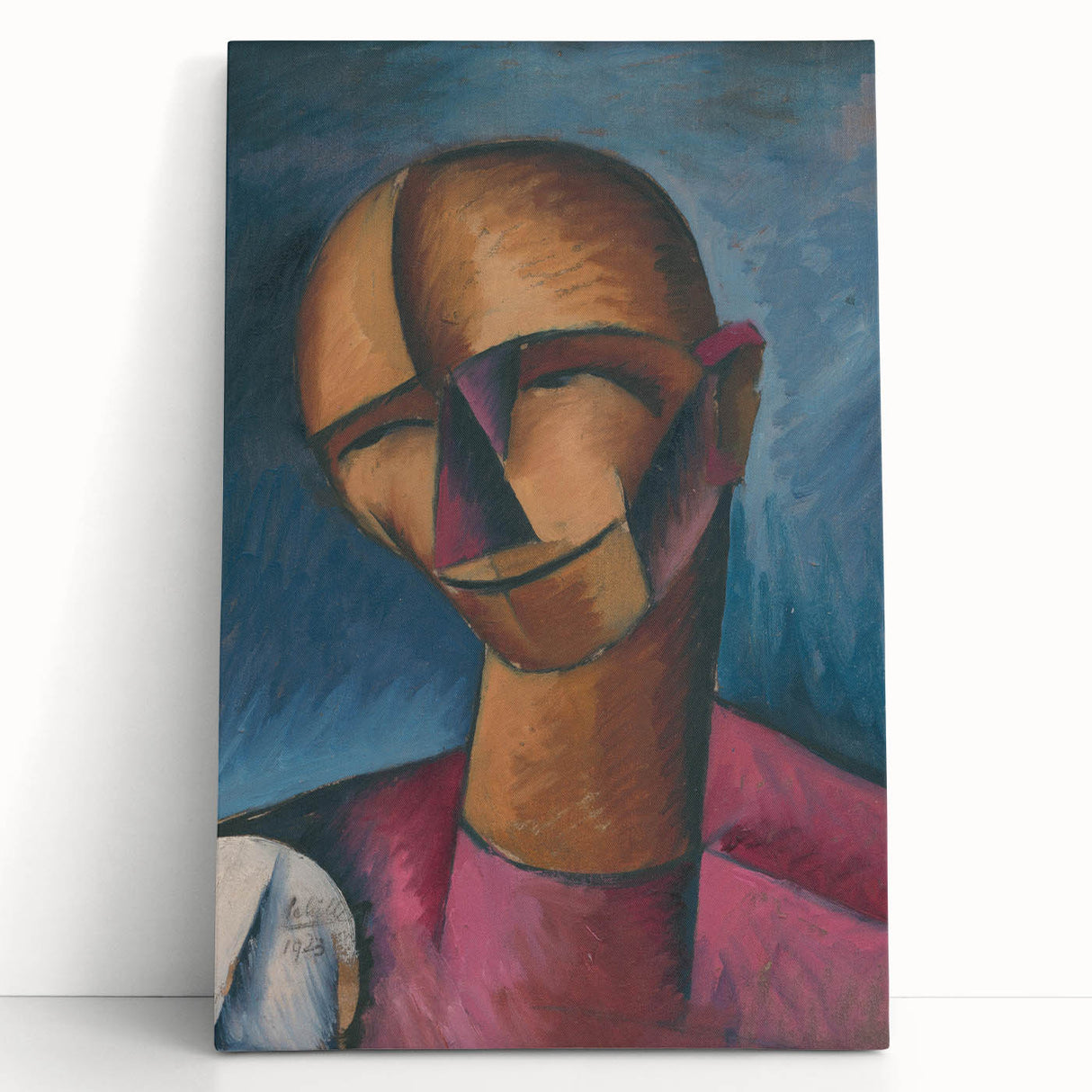 Expressive Cubist Portrait - Picasso-Inspired Geometric Wall Art Print
