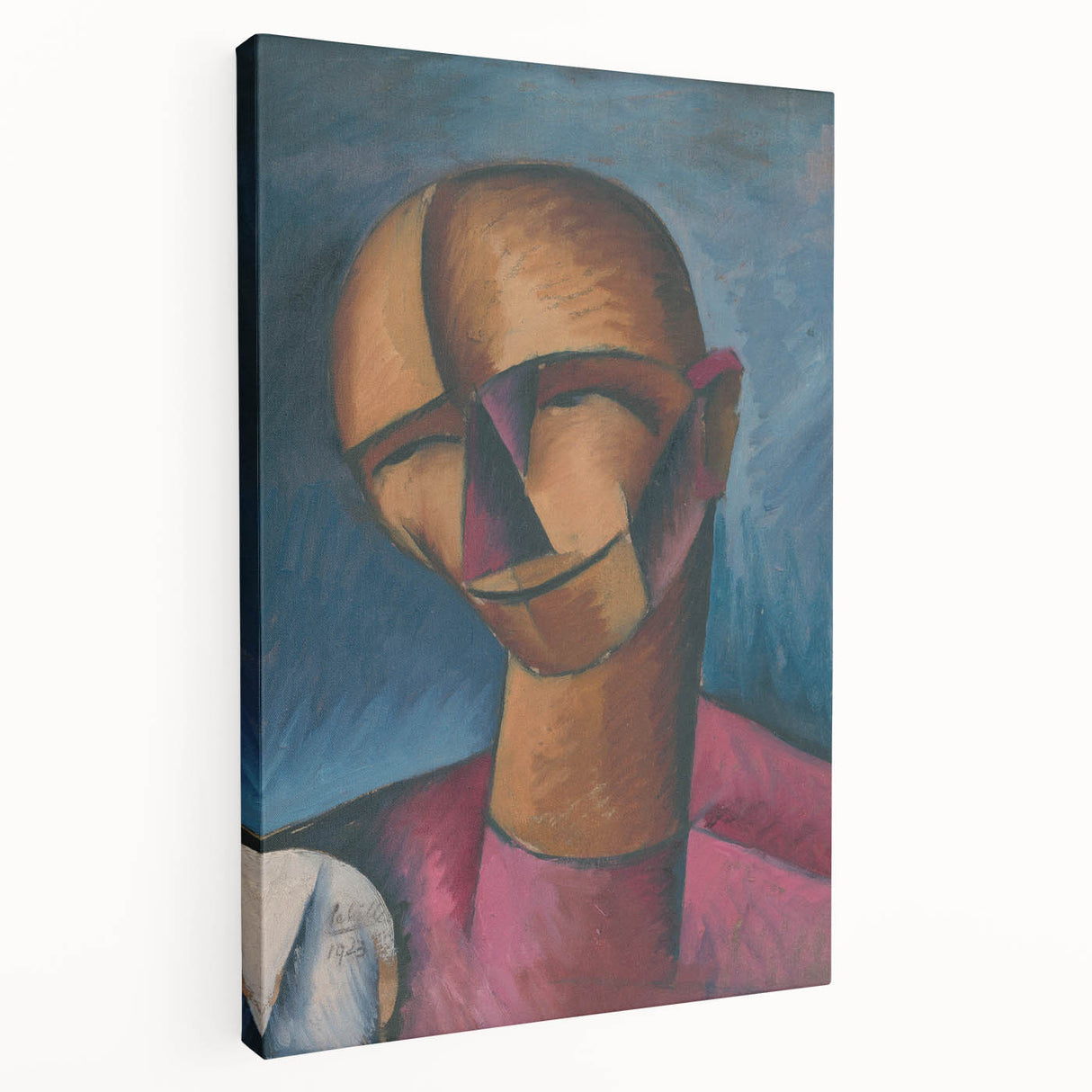 Expressive Cubist Portrait - Picasso-Inspired Geometric Wall Art Print