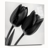 Floral and botanical acrylic wall art featuring vibrant, intricate designs in pastel colors, showcased from a side view on a clear glass panel, ideal for modern decor.