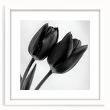 Floral and botanical frame design with a white mat, showcasing intricate flower illustrations against a soft background, perfect for home decor or art displays.