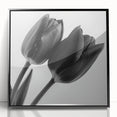 Framed acrylic artwork showcasing a vibrant floral and botanical design with a sleek black border, ideal for modern home decor. Perfect for adding a touch of nature-inspired elegance to any space.