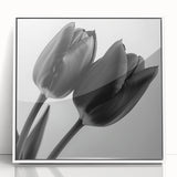 Framed acrylic artwork featuring a vibrant floral and botanical design in a white frame, showcasing intricate details and colors, ideal for home decor enhancement.