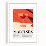 Abstract art print of assorted fruits in vibrant colors on a white framed mat, suitable for dining room decor.