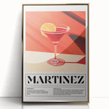 Art deco poster of food and drinks in gold and black tones, acrylic framed, suitable for modern art wall decor.