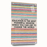 Large abstract wall art on acrylic glass, featuring vibrant hues of orange and blue, suitable for dining room decor.