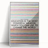 Art Deco poster of assorted fruits in vibrant colors on a white acrylic framed print, suitable for modern kitchen decor.