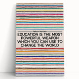 Large black and white stretched canvas featuring a stylized culinary motif, ideal for kitchen wall art.