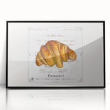 Large abstract wall art featuring assorted pastries in muted colors on a framed acrylic panel, suited for kitchen decor.