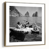 Framed canvas wall art depicting a black and white vintage landscape, ideal for bedroom decor.