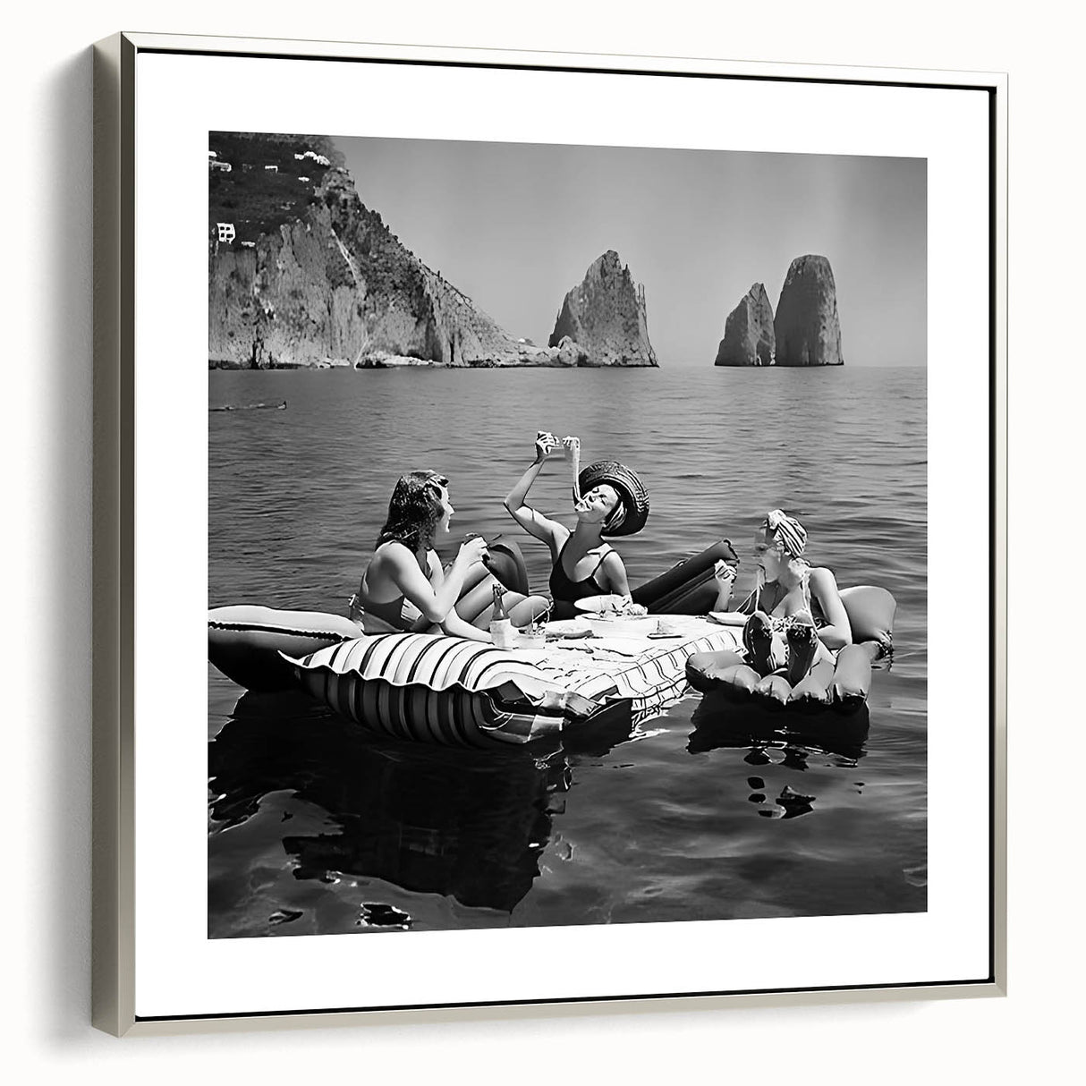 Landscape art painting featuring a colorful vintage poster design on a framed canvas, ideal for enhancing black wall decor.