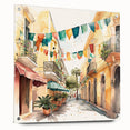 Mexican Fiesta Wall Art - Colorful Street Scene with Papel Picado