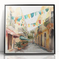 Mexican Fiesta Wall Art - Colorful Street Scene with Papel Picado