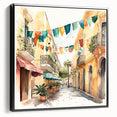 Mexican Fiesta Wall Art - Colorful Street Scene with Papel Picado