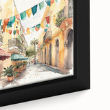 Mexican Fiesta Wall Art - Colorful Street Scene with Papel Picado