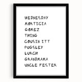 Spooky Character Names Halloween Wall Art - Halloween Wall Decor