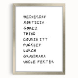 Spooky Character Names Halloween Wall Art - Halloween Wall Decor