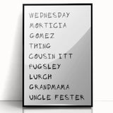 Spooky Character Names Halloween Wall Art - Halloween Wall Decor