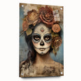 Romantic Sugar Skull Woman – Día de los Muertos Wall Art