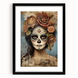Romantic Sugar Skull Woman – Día de los Muertos Wall Art