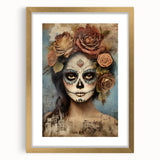 Romantic Sugar Skull Woman – Día de los Muertos Wall Art