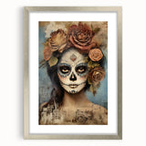 Romantic Sugar Skull Woman – Día de los Muertos Wall Art