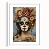 Romantic Sugar Skull Woman – Día de los Muertos Wall Art