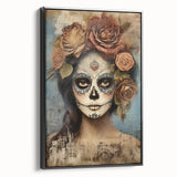Romantic Sugar Skull Woman – Día de los Muertos Wall Art