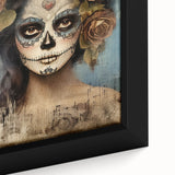 Romantic Sugar Skull Woman – Día de los Muertos Wall Art