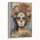 Romantic Sugar Skull Woman – Día de los Muertos Wall Art