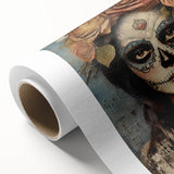 Romantic Sugar Skull Woman – Día de los Muertos Wall Art