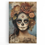 Romantic Sugar Skull Woman – Día de los Muertos Wall Art