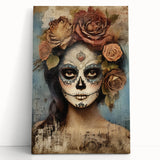 Romantic Sugar Skull Woman – Día de los Muertos Wall Art