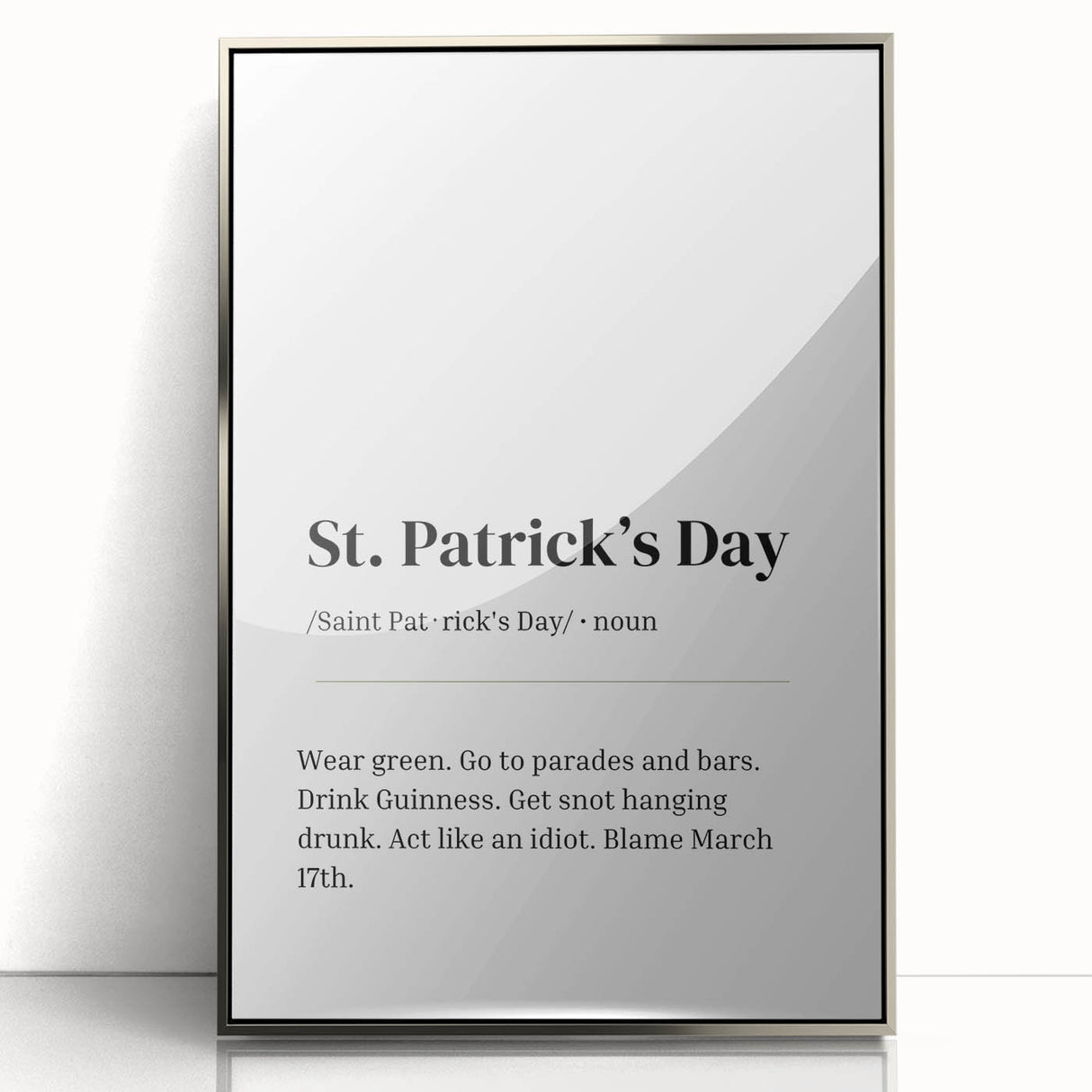 Funny St. Patrick’s Day Wall Art – Irish Typography Print Decor
