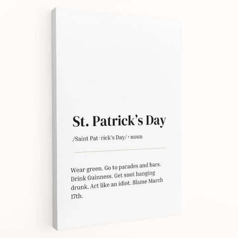 Funny St. Patrick’s Day Wall Art – Irish Typography Print Decor