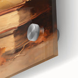 Vintage Fall Wall Art - Rustic Books & Autumn Leaves Canvas