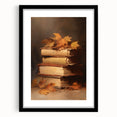 Vintage Fall Wall Art - Rustic Books & Autumn Leaves Canvas