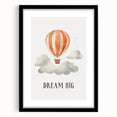 Dream Big Hot Air Balloon Nursery Wall Art - Baby Room Decor