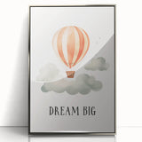 Dream Big Hot Air Balloon Nursery Wall Art - Baby Room Decor