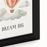 Dream Big Hot Air Balloon Nursery Wall Art - Baby Room Decor
