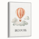 Dream Big Hot Air Balloon Nursery Wall Art - Baby Room Decor