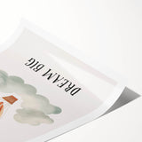 Dream Big Hot Air Balloon Nursery Wall Art - Baby Room Decor