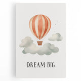 Dream Big Hot Air Balloon Nursery Wall Art - Baby Room Decor