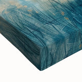 Close-up of a vibrant landscape stretched canvas featuring intricate African wall art design, showcasing rich colors and textures, ideal for enhancing home decor.