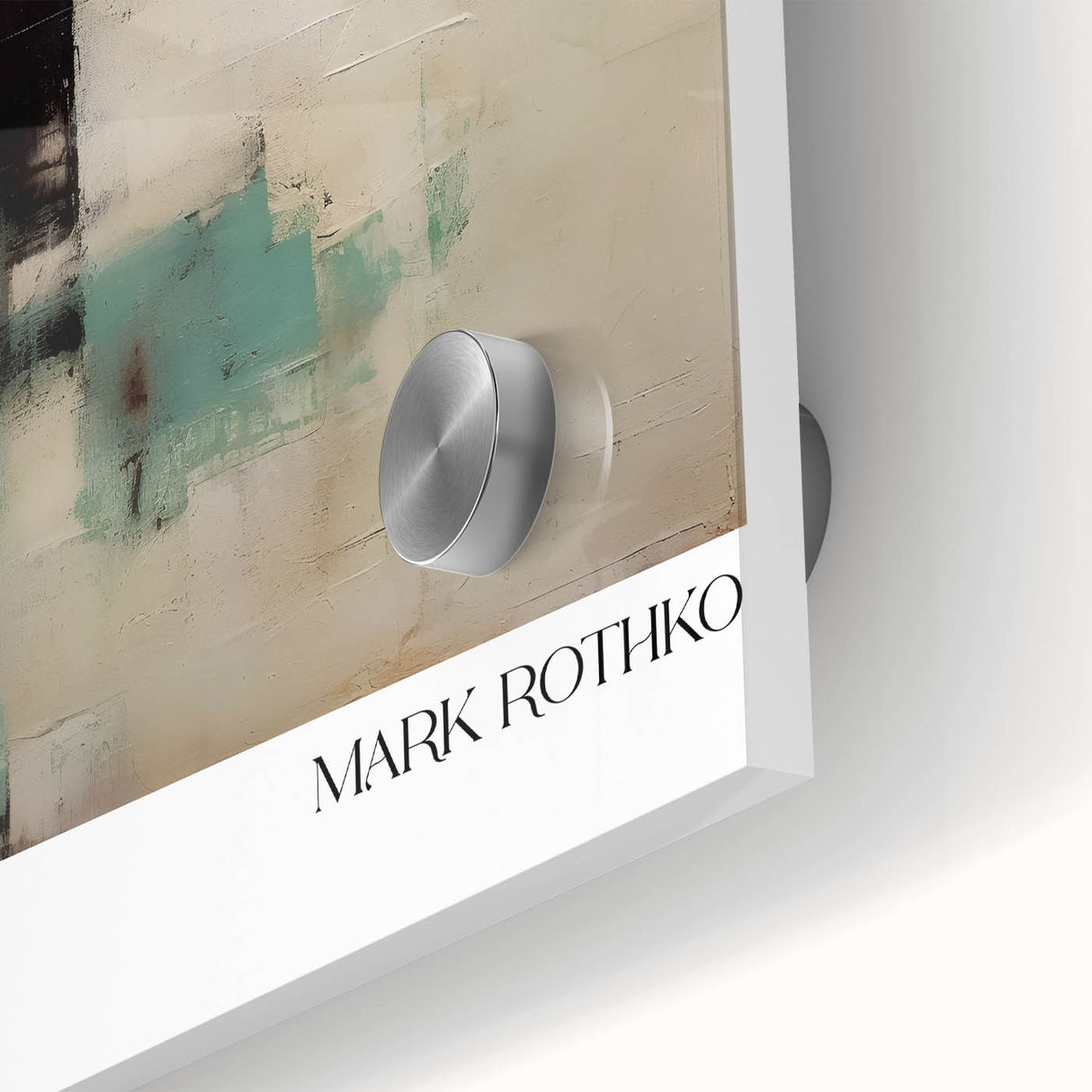 Large abstract wall art by Mark Rothko in muted orange and red tones on acrylic glass, suitable for dining room ambiance.