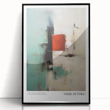 Large abstract wall art featuring Rothko-inspired blocks of color in deep red and black on a framed acrylic.